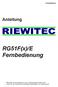 RG51F(x)/E Fernbedienung. Anleitung. Fernbedienung