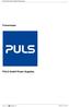 Pressemappe PULS GmbH Power Supplies