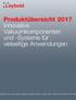 Produktübersicht 2017 Innovative Vakuumkomponenten und -Systeme für vielseitige Anwendungen