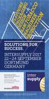 SOLUTIONS FOR SUCCESS. INTERSUPPLY SEPTEMBER DORTMUND GERMANY