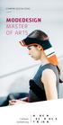 CAMPUS GESTALTUNG MODEDESIGN MASTER OF ARTS