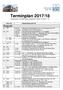Terminplan 2017/18 Änderungen und Ergänzungen vorbehalten Stand: / St