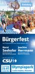 Bürgerfest. Olympiapark. Herrmann. Seehofer Joachim. Horst. Einladung. Sonntag. Coubertinplatz, München Uhr