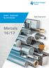 Stahl Edelstahl Buntmetalle. Metals 16 /17. metal at your service