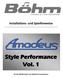 Installations- und Spielhinweise. Style Performance Vol. 1. für alle BÖHM-Orgeln mit AMADEUS Soundsystem