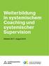 Weiterbildung in systemischem Coaching und systemischer Supervision