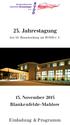 25. Jahrestagung. 13. November 2015 Blankenfelde-Mahlow. Einladung & Programm. des LV Brandenburg im BVDD e. V.