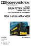 HLK 1-8 für MAN A39 ERSATZTEILLISTE SPARE PART LIST LISTE DE PIECES DE RECHANGE BKL C736. Konvekta AG