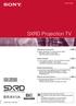 SXRD Projection TV KDS-70R2000 KDS-55A2000. Operating Instructions. Mode d emploi. Bedienungsanleitung. Manual de instrucciones (1)