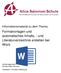 Formatvorlagen und automatisches Inhalts, - und Literaturverzeichnis erstellen bei Word