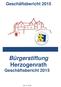 Geschäftsbericht 2015 Bürgerstiftung Herzogenrath Geschäftsbericht 2015