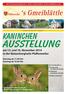 ausstellung Kaninchen am 15. und 16. November 2014 in der Batzenberghalle Pfafenweiler Samstag ab Uhr Sonntag ab Uhr