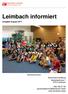 Leimbach informiert. Ausgabe August Gemeindeverwaltung Seebergstrasse Leimbach