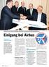 Handschlag nach Unterzeichnung des Eckpunktepapiers: Airbus-Geschäftsführer Günter Butschek und Joachim Sauer, Nordmetall-