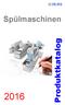 Spülmaschinen. Produktkatalog. Alle Preise exkl. MWSt. und ab Werk Seite Für Druckfehler keine Haftung