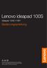 Lenovo ideapad 100S. Bedienungsanleitung. ideapad 100S-11IBY
