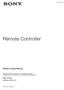 Remote Controller. Bedienungsanleitung. RM-IP500 Software-Version 2.0