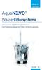 Aqua N VO. WasserFiltersysteme. Leitungswasser in der Küche selbst filtern und frisch optimiertes Wasser zum Trinken und Kochen geniessen.