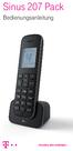 Sinus 207 Pack. Bedienungsanleitung ERLEBEN, WAS VERBINDET.