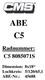 ABE C5. Radnummer: C S. Dimension: 8x18 Lochkreis: 5/120/65,1 ABE-Nr.: 45688