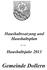 Haushaltssatzung und Haushaltsplan. für das. Haushaltsjahr Gemeinde Dollern