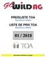 PREISLISTE TOA Security & Safety LISTE DE PRIX TOA Security & Safety 01 / 2018 Alle weiteren Produkte auf Anfrage