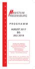 P r o g r a m m. August 2017 bis Juli 2018