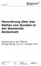 Verordnung über das Halten von Hunden in der Gemeinde Andermatt