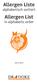 Allergen Liste. Allergen List