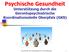 Psychische Gesundheit Unterstützung durch die Gerontopsychiatrische Koordinationsstelle Oberpfalz (GKS)