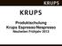Produktschulung Krups Espresso/Nespresso Neuheiten Frühjahr 2013