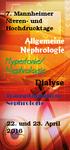 7. Mannheimer Nieren- und Hochdrucktage. Allgemeine Nephrologie Hypertonie/ Nephrologie. Dialyse. Transplantation/ Nephrologie