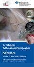 9. Tübinger Arthroskopie Symposium. 16. und 17. März 2018 Tübingen