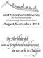 GOTTESDIENSTORDNUNG der Pfarreiengemeinschaf Am Kreuzberg, Bischofsheim/Rhön. August/September 2014 ~~~~~~~~~~~~~~~~~~~~~~~~~~~~~~~~~~~