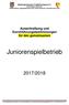 Juniorenspielbetrieb