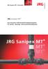JRG Sanipex MT. Sanipex MT JRG. Sanipex. Das innovative Vollkunststoff-Installationssystem für Sanitär-, Heizungs- und Druckluftinstallationen