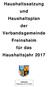 Haushaltssatzung und Haushaltsplan der Verbandsgemeinde Freinsheim für das Haushaltsjahr 2017