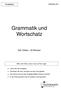Grammatik und Wortschatz