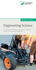 Bachelor of Science. Engineering Science. Energietechnik / Biologische und chemische Verfahrenstechnik / Automotive und Mechatronik