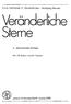 Cuno Hoffmeister t Gerold Richter Wolfgang Wenzel. Veränderliche. Sterne. 3., überarbeitete Auflage. Mit 170 Bildern und 64 Tabellen