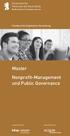 Master Nonprofit-Management und Public Governance
