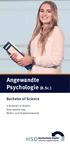 Angewandte Psychologie (B. Sc.) Bachelor of Science. 6 Semester in Vollzeit Start jeweils zum Winter- und Sommersemester