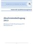 Stabsstelle Qualitätsmanagement Absolventenbefragung 2013