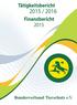 Tätigkeitsbericht 2015 / Finanzbericht Bundesverband Tierschutz e.v.