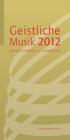 Geistliche. Musik 2012 IN DER PFARREI ST. LAMBERTUS.