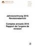 Jahresrechnung 2016 Revisionsbericht. Comptes annuels 2016 Rapport de l organe de révision