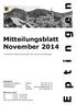 E p t i n g e n. Mitteilungsblatt November Amtliches Publikationsorgan der Gemeinde Eptingen. Redaktion: