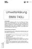 Umwelterklärung BMW 740Li