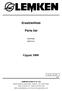 Ersatzteilliste. Parts list. Systemträger. System tracs. Gigant LEMKEN GmbH & Co. KG