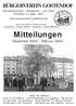 Mitteilungen BÜRGERVEREIN GOSTENHOF.   Kleinweidenmühle Muggenhof und Doos Nürnberg e.v. gegr. 1880